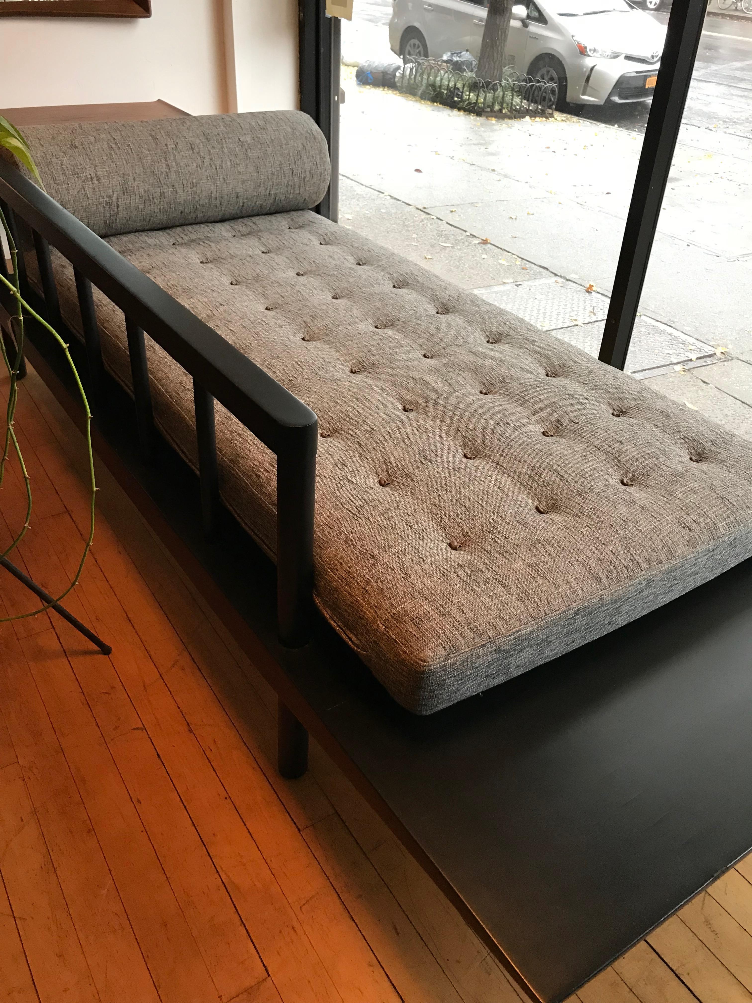 Lacquered Mid Century Modern Upholstered Cantilever Daybed Sofa