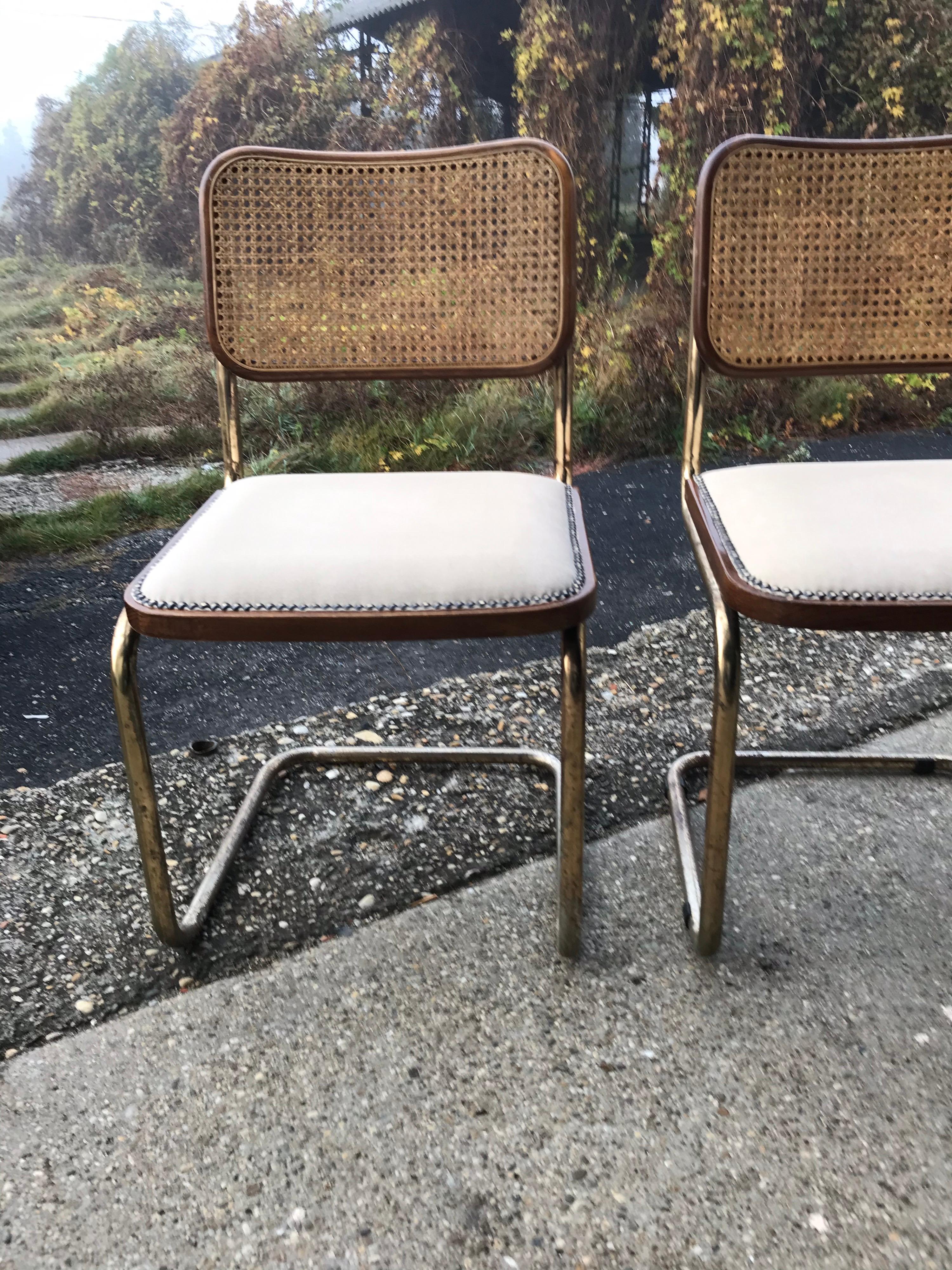 Mid-Century Modern Upholstered Cesca Chair of Marcel Breuer Italy 1970, Set of 2 For Sale 1