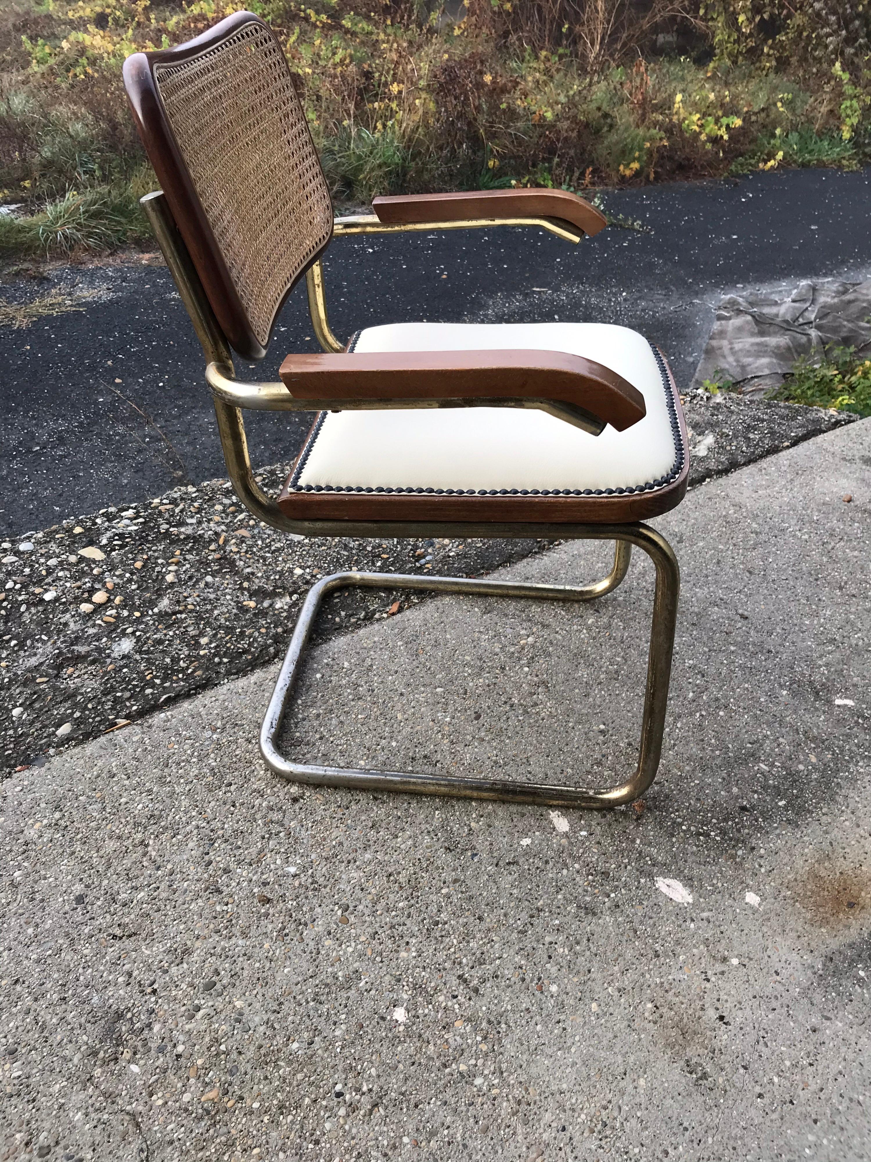 Italian Mid-Century Modern Upholstered Cesca Chair of Marcel Breuer, Italy, 1970 For Sale