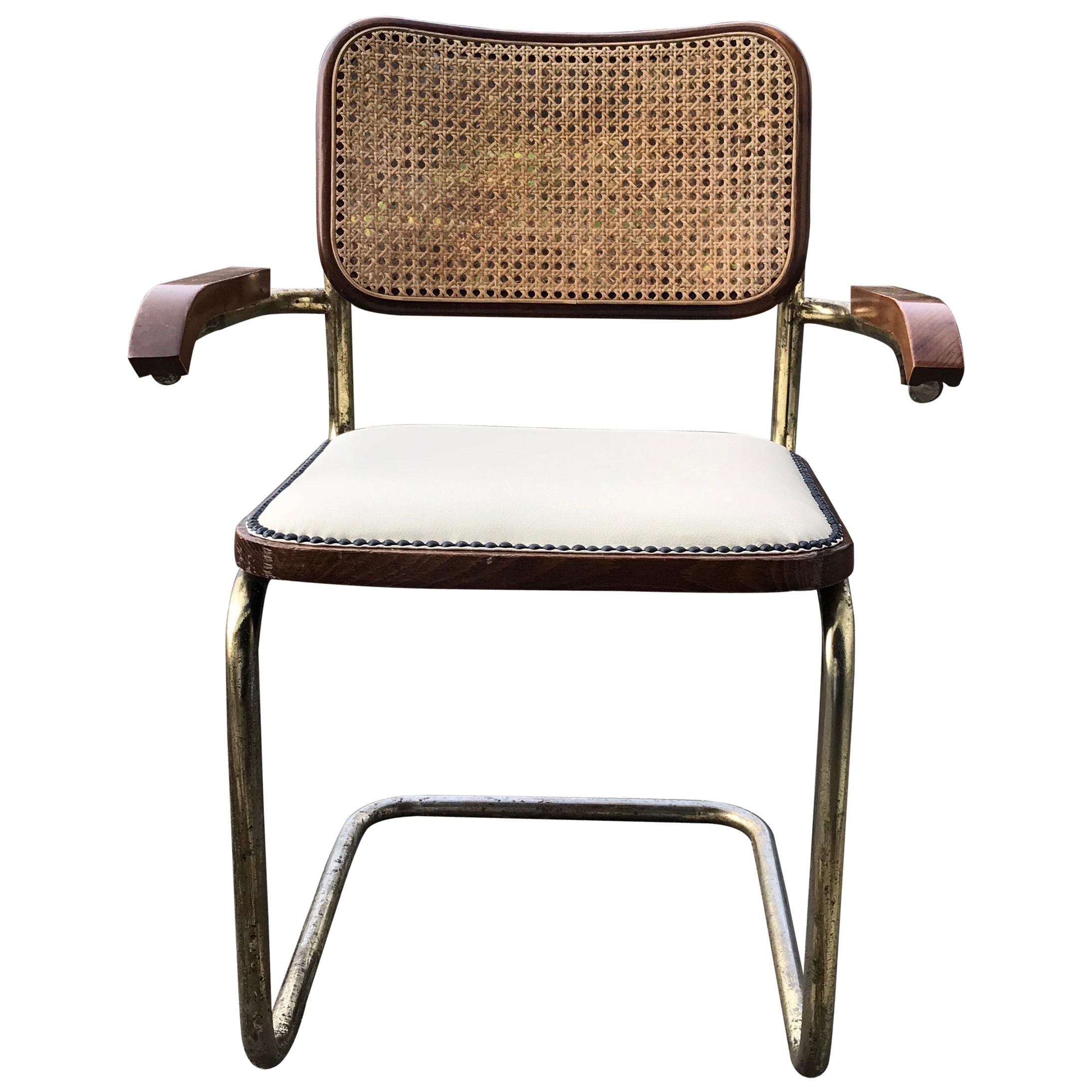 Mid-Century Modern Upholstered Cesca Chair of Marcel Breuer, Italy, 1970 For Sale