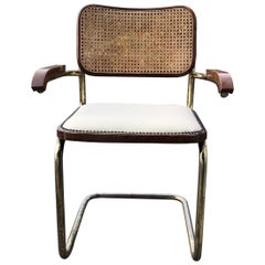 Mid-Century Modern Upholstered Cesca Chair of Marcel Breuer, Italy, 1970
