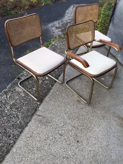 Mid-Century Modern Upholstered Cesca Chairs of Marcel Breuer, Italy, 1970