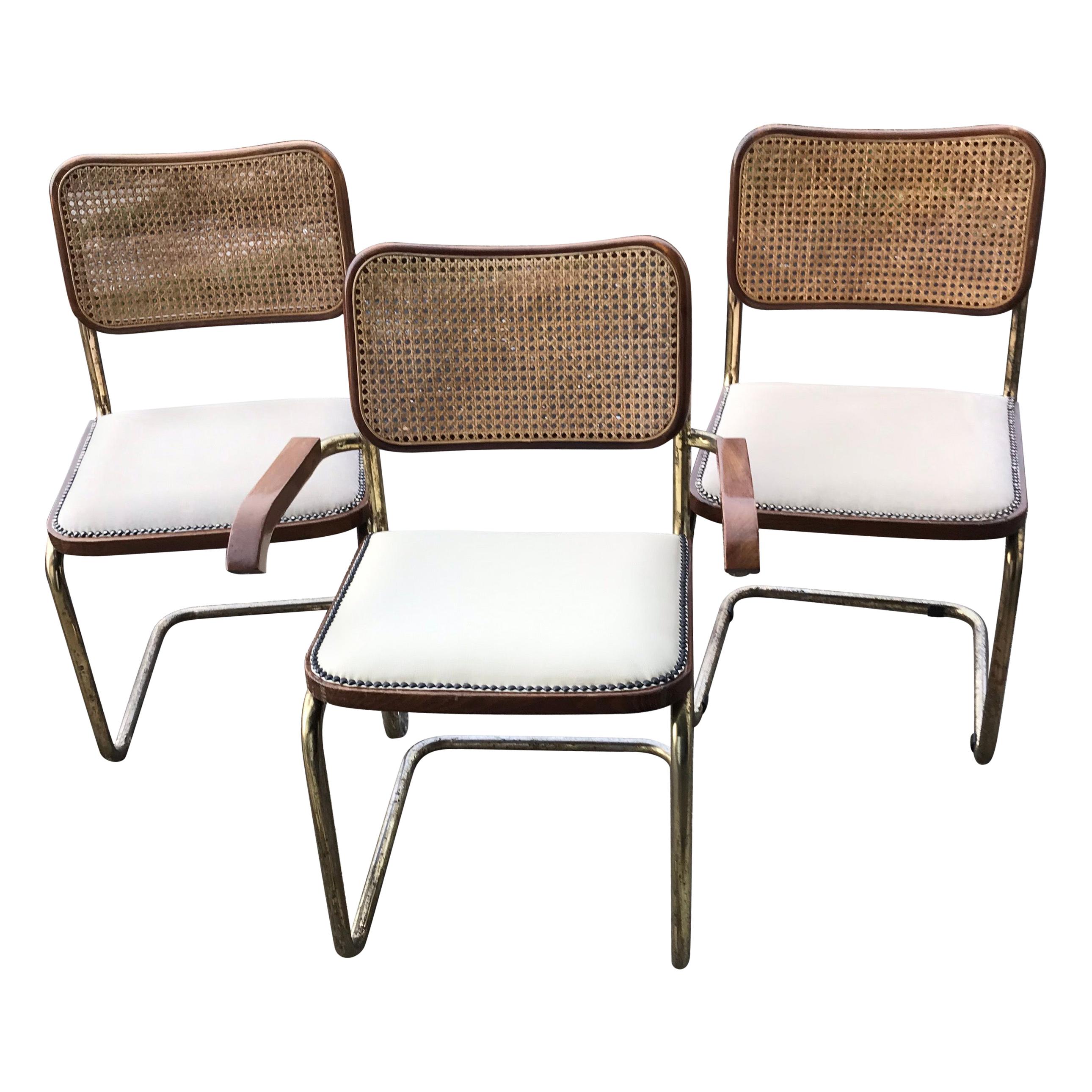 Mid-Century Modern Upholstered Cesca Chairs of Marcel Breuer, Italy, 1970 For Sale