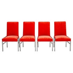 Mid-Century Modern Upholstered Chrome Chairs, 4