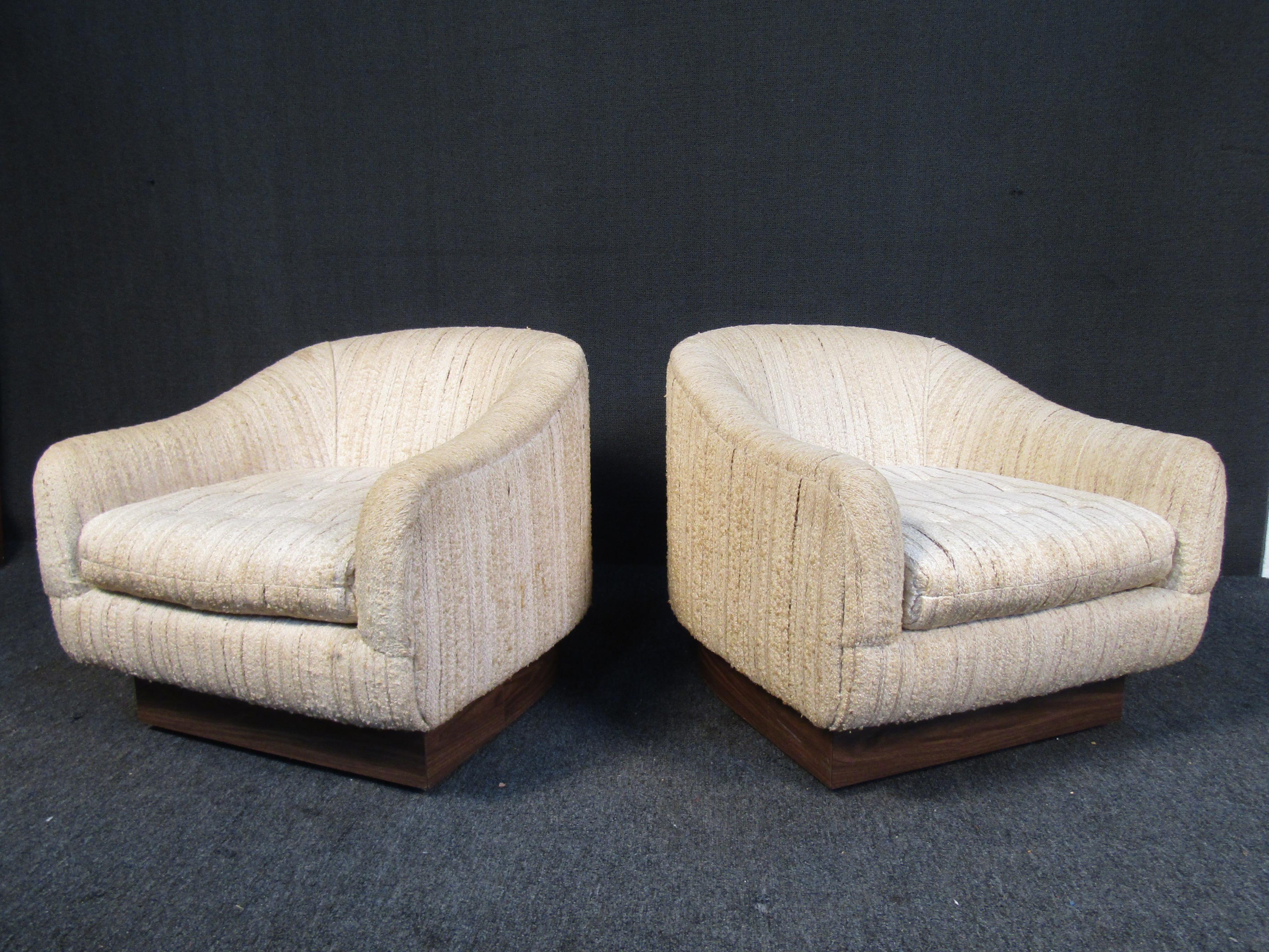Mid-Century Modern Upholstered Club Chairs 11