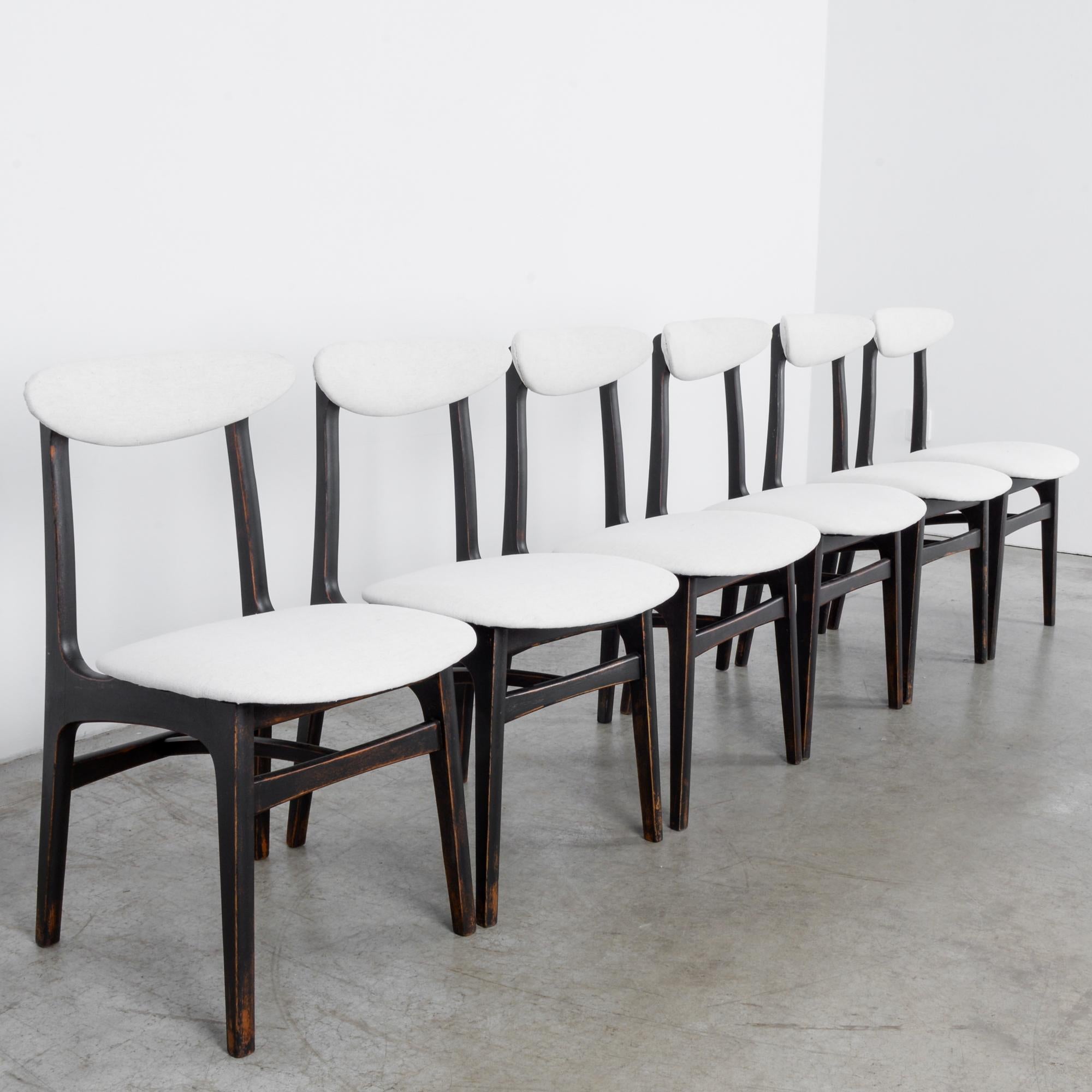Mid-Century Modern Upholstered Dining Chairs, Set of Six For Sale 1