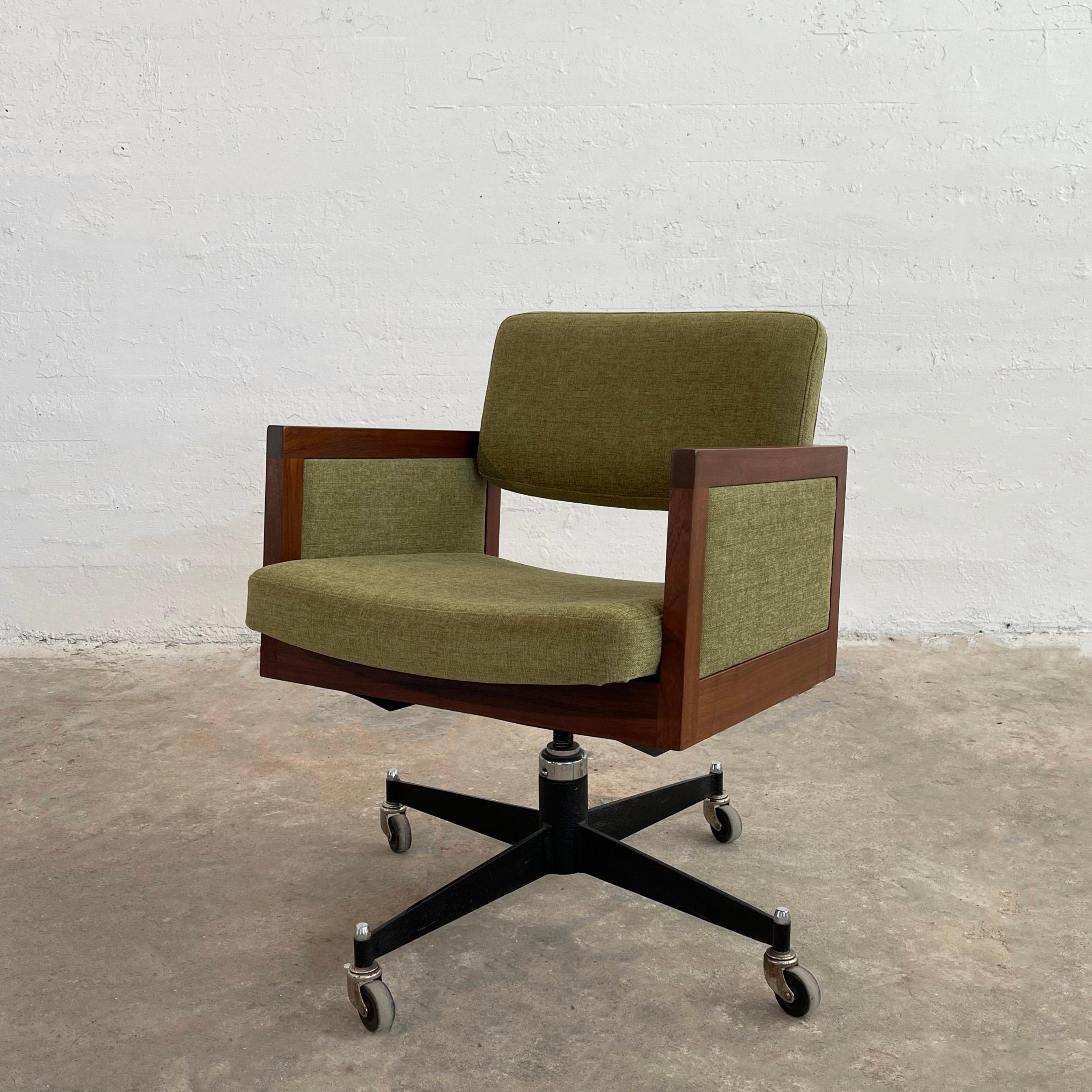 American Mid-Century Modern Upholstered Executive Armchair By Robert John For Sale