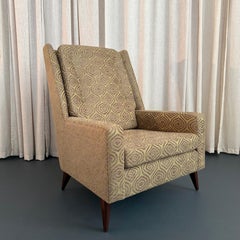 Mid-Century Modern Upholstered High Back Lounge Chair