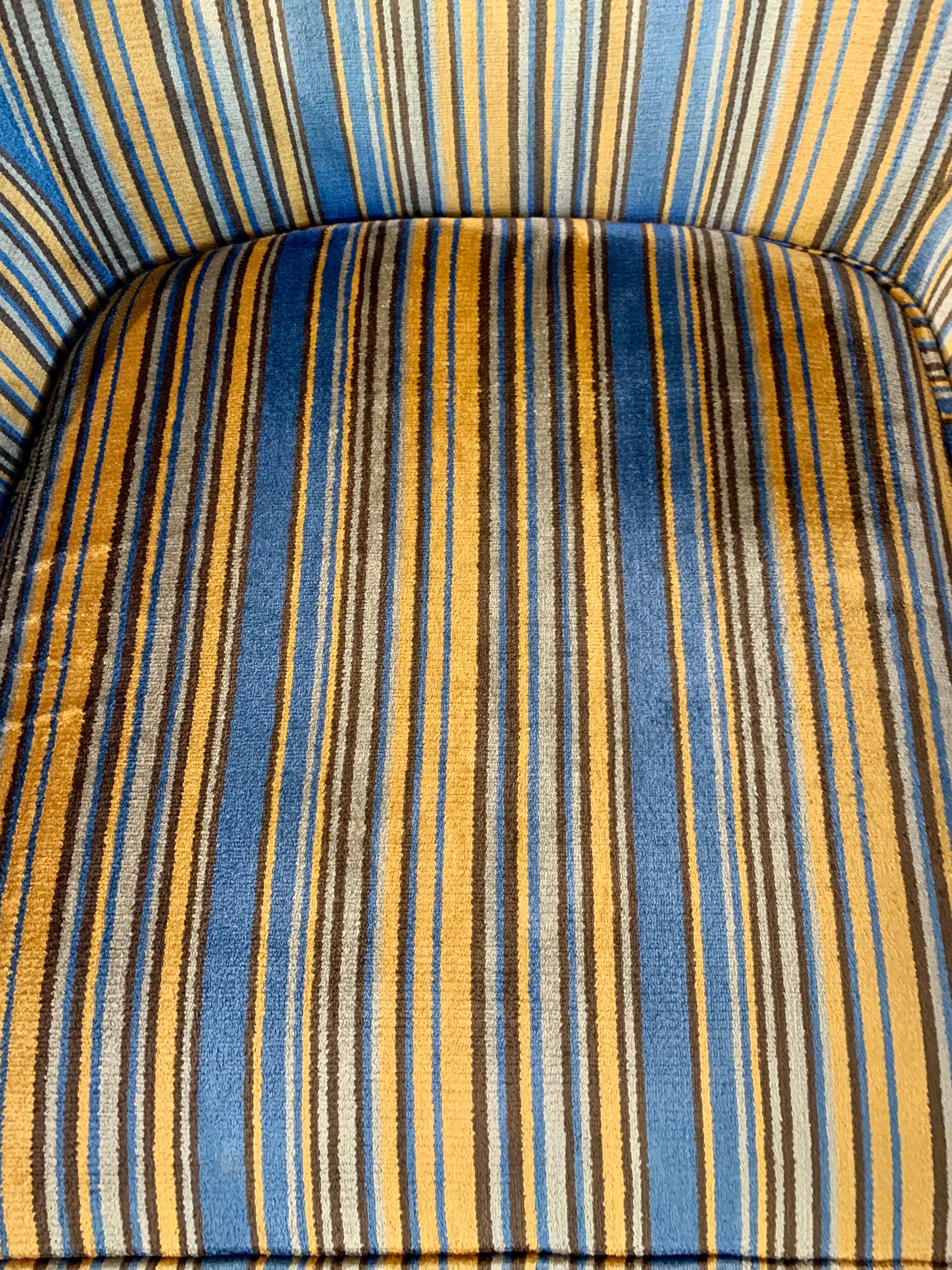 Mid-20th Century Mid-Century Modern Upholstered Lounge Chair Jack Lenor Larsen Fabric