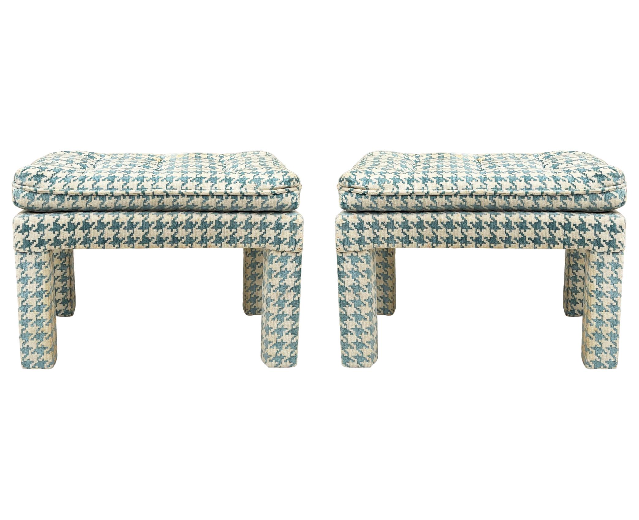 Mid-Century Modern Upholstered Parsons Benches or Seats after Billy Baldwin 2
