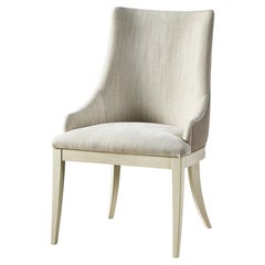 Mid Century Modern Upholstered Side Chair, Light Mist