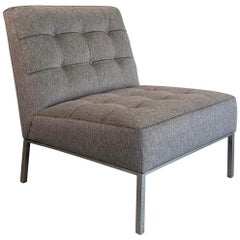 Mid-Century Modern Upholstered Slipper Chair by Florence Knoll