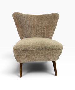 Mid-Century Modern Upholstered Slipper Chair