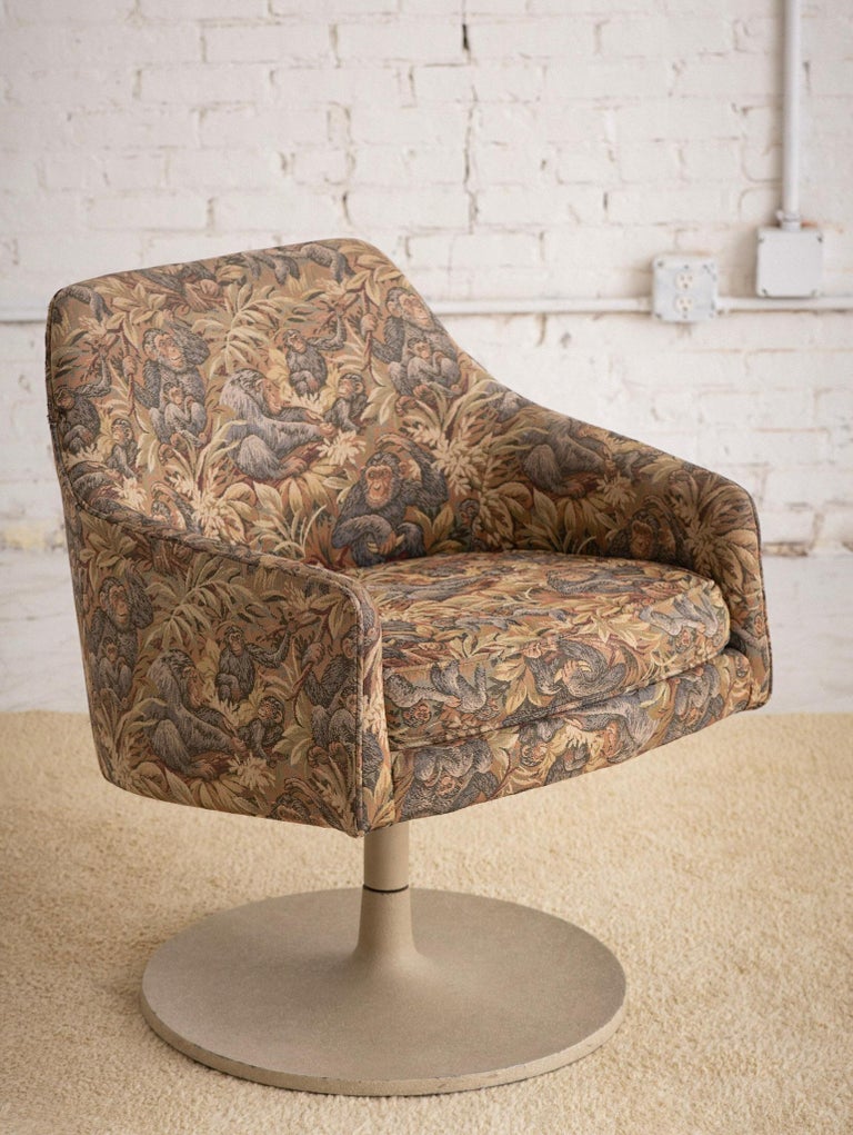 MidCentury Modern Upholstered Swivel Tulip Chairs For Sale at 1stDibs