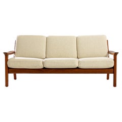 Mid-Century Modern Upholstered Teak Sofa by Juul Kristensen