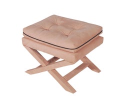 Mid-Century Modern Upholstered X Bench Set or Ottoman Set by Billy Baldwin