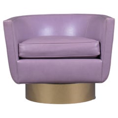 Vintage Mid-Century Modern Upholstery Swivel Chair