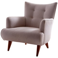 Mid-Century Modern Upholstery Lounge Chair by Joaquim Tenreiro, Brazil, 1956