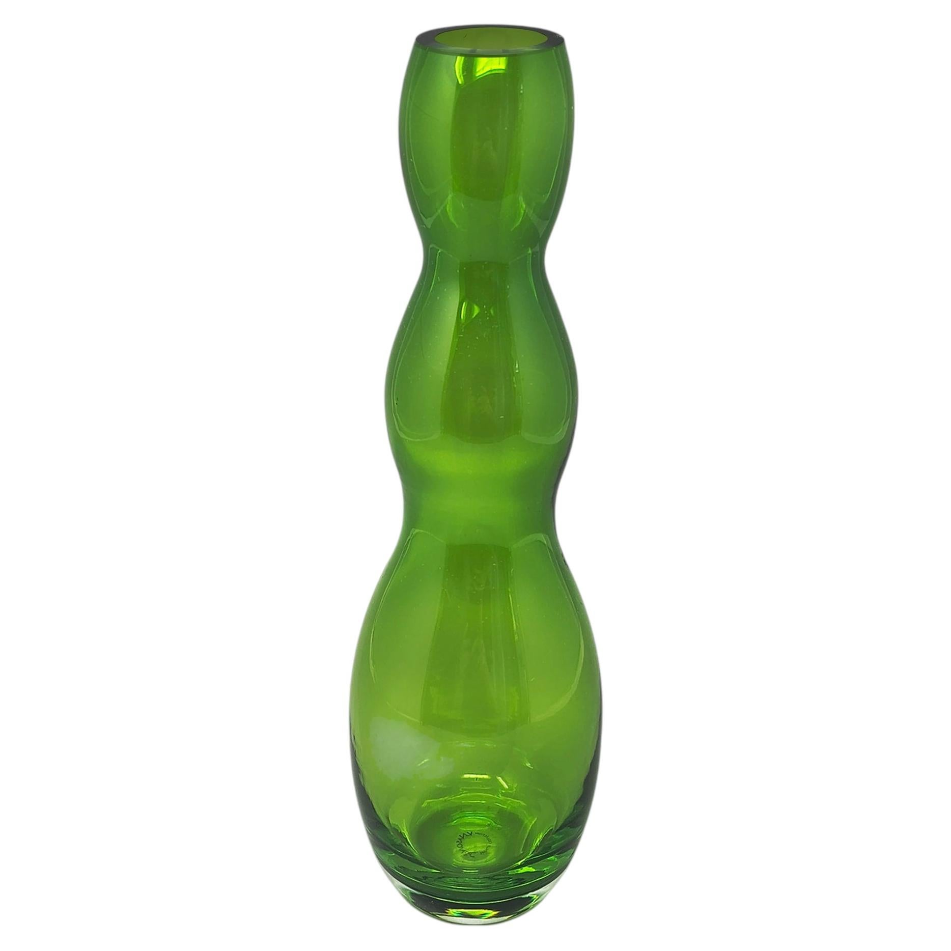 Mid-Century Modern V. Nason Murano Green Glass Vase, 1970s