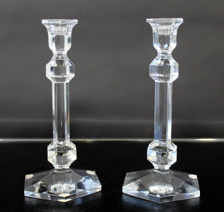 Mid-Century Modern Val St. Lambert Pair of Crystal Glass Belgian ...