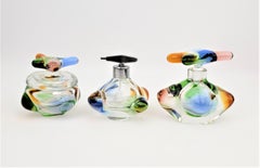 Mid-Century Modern Val St. Lambert Styled Freeform Art Glass Dresser Set