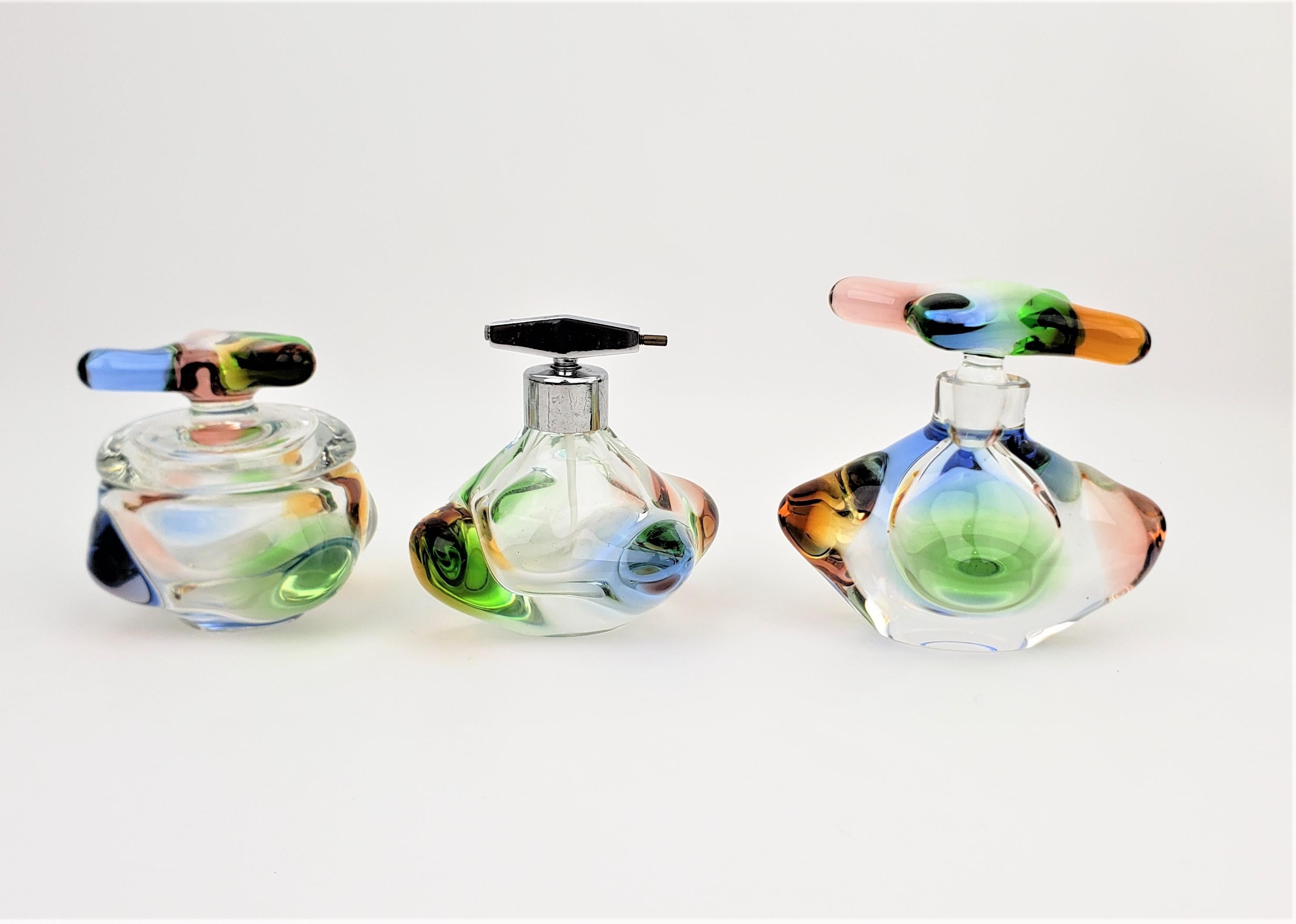 Mid-Century moderno Set di comò in vetro artistico a forma libera in stile Val St. Lambert, metà del secolo scorso in vendita