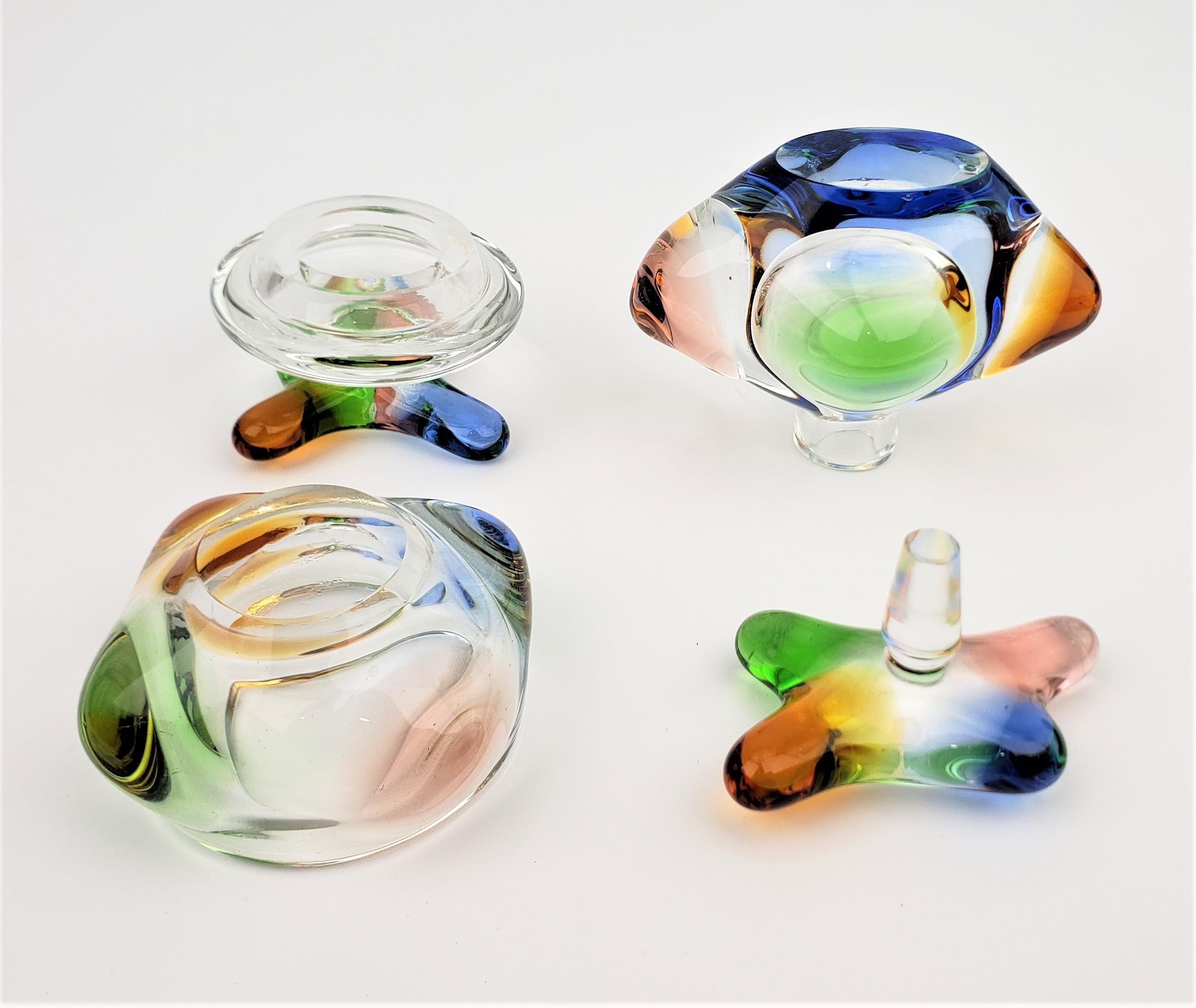 20th Century Mid-Century Modern Val St. Lambert Styled Freeform Art Glass Dresser Set For Sale