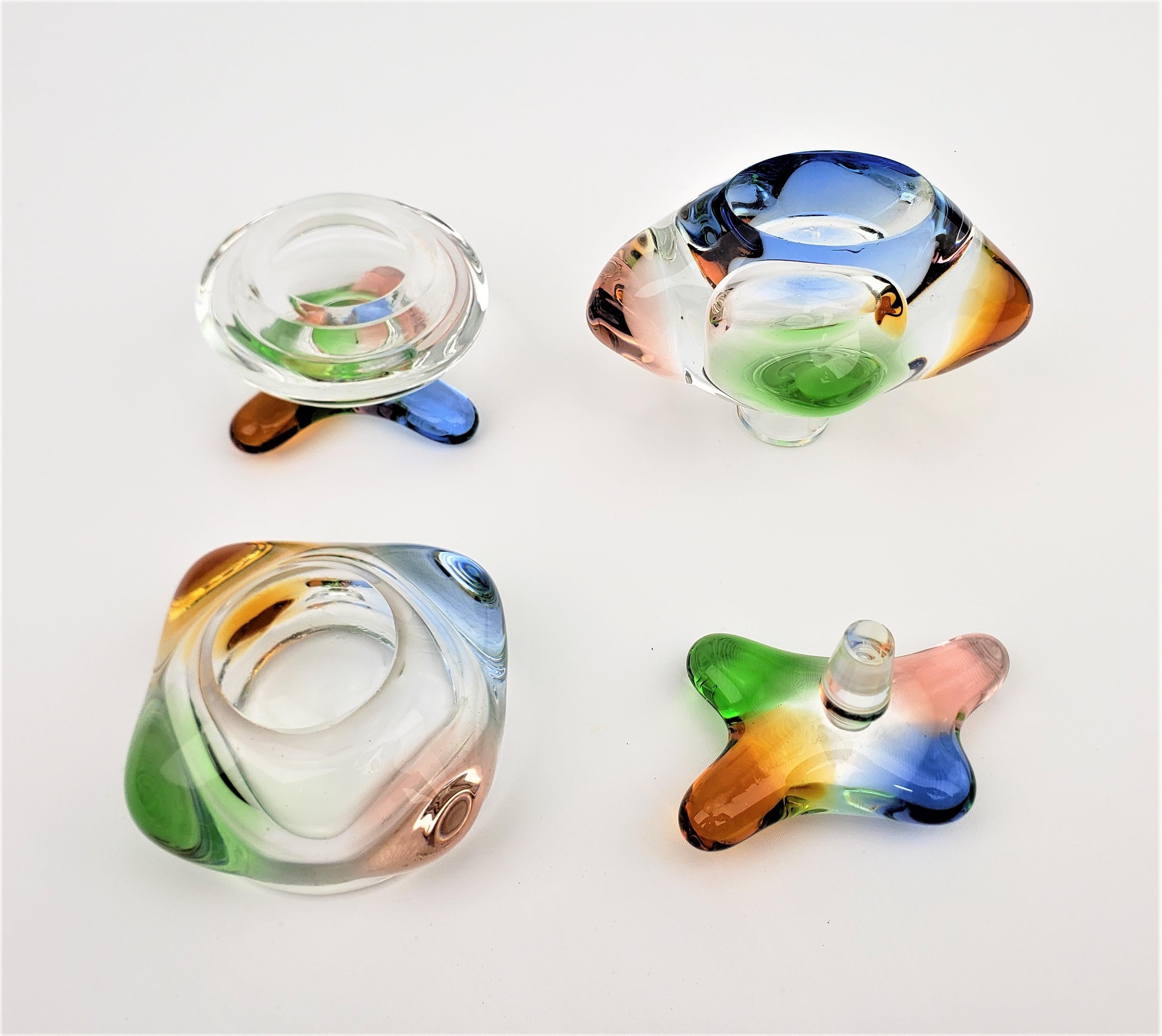 Mid-Century Modern Val St. Lambert Styled Freeform Art Glass Dresser Set For Sale 1