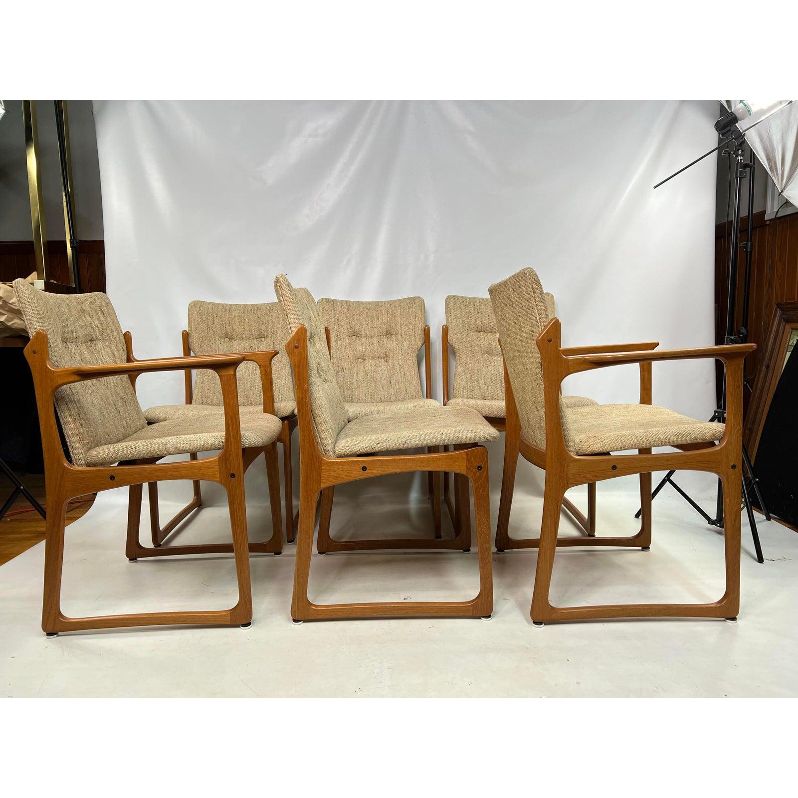 Mid-Century Modern Vamdrup Stolefabrik teak dining chairs.