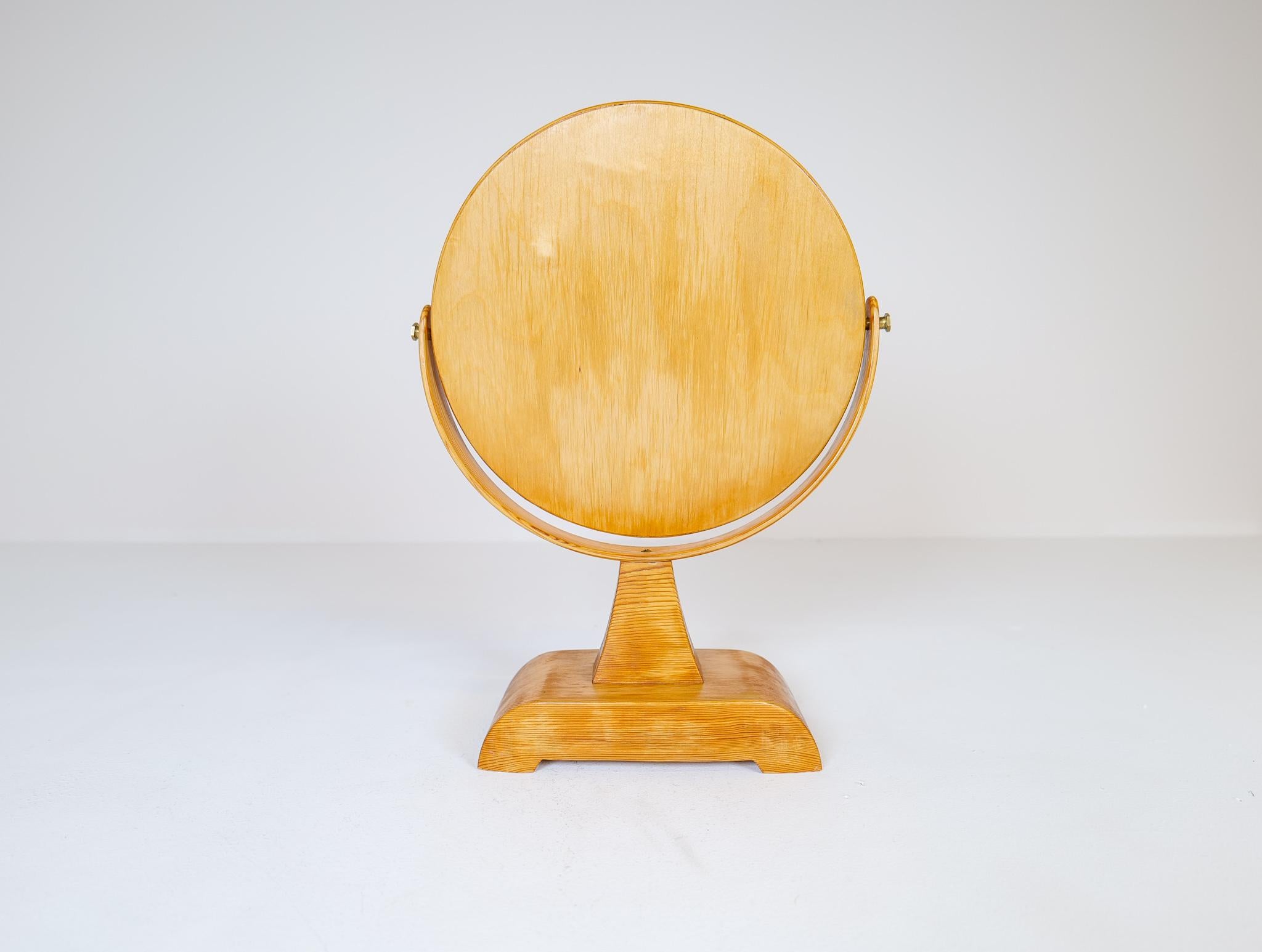 Mid-Century Modern Vanity Solid Pine Table Mirror, Sweden, 1970s 7