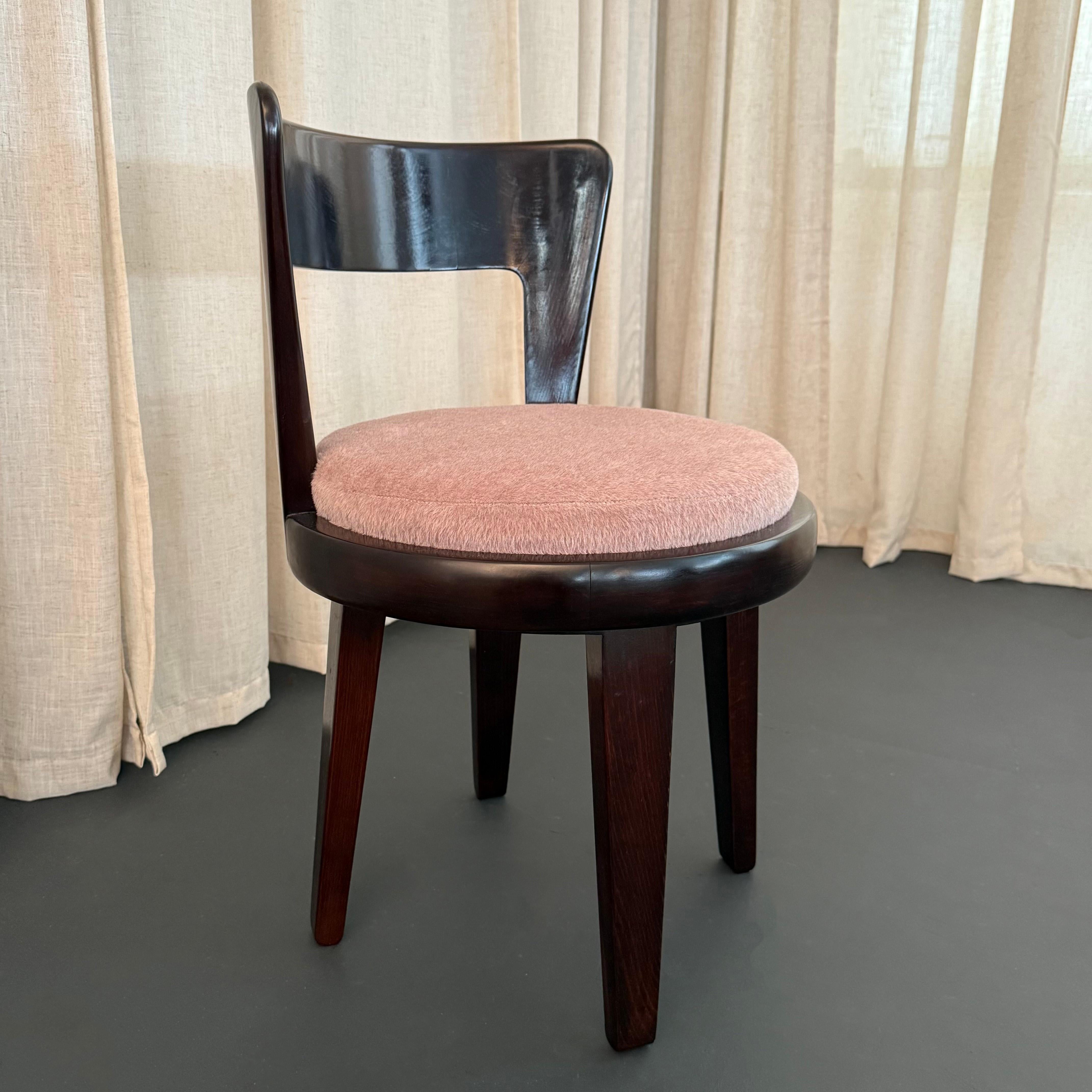 Mid-Century Modern Vanity Swivel Chair By Edward Wormley For Drexel In Good Condition For Sale In Brooklyn, NY