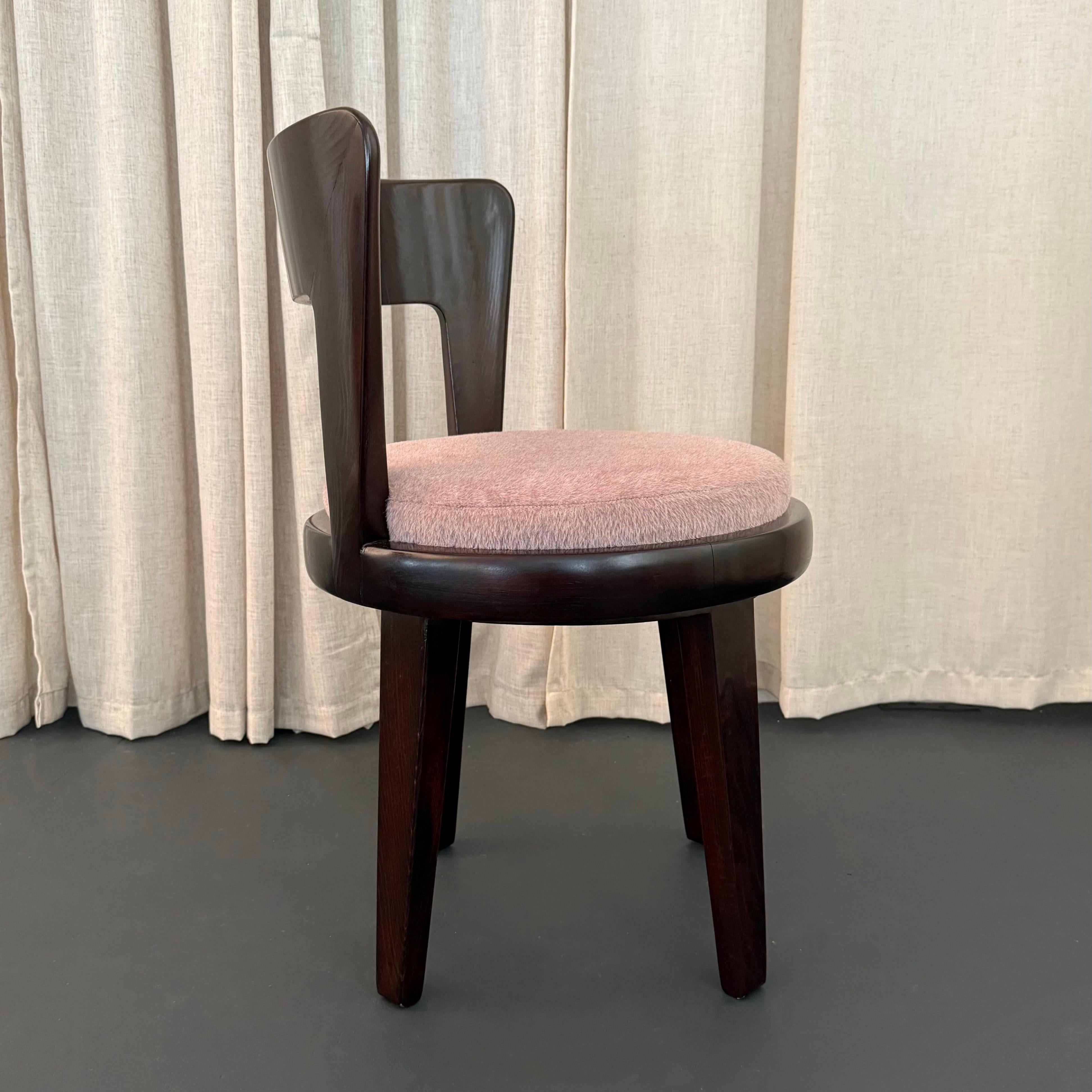 Mohair Mid-Century Modern Vanity Swivel Chair By Edward Wormley For Drexel For Sale