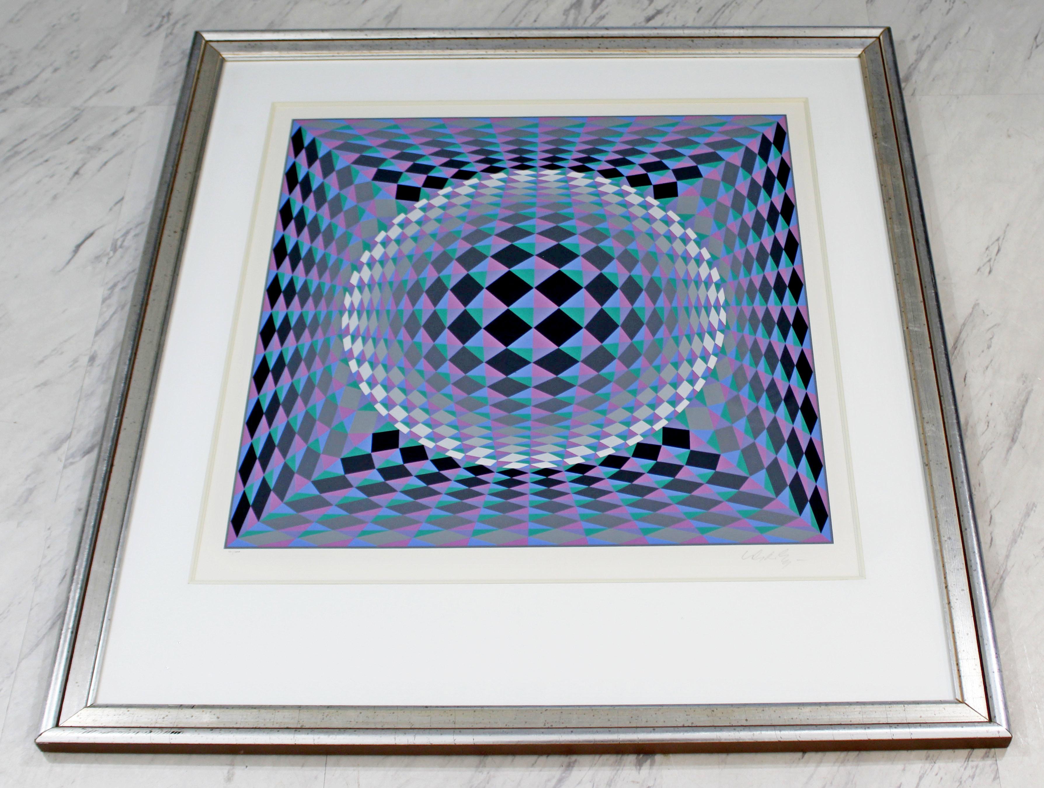 For your consideration is an incredible, framed serigraph of optical illusion art, entitled 