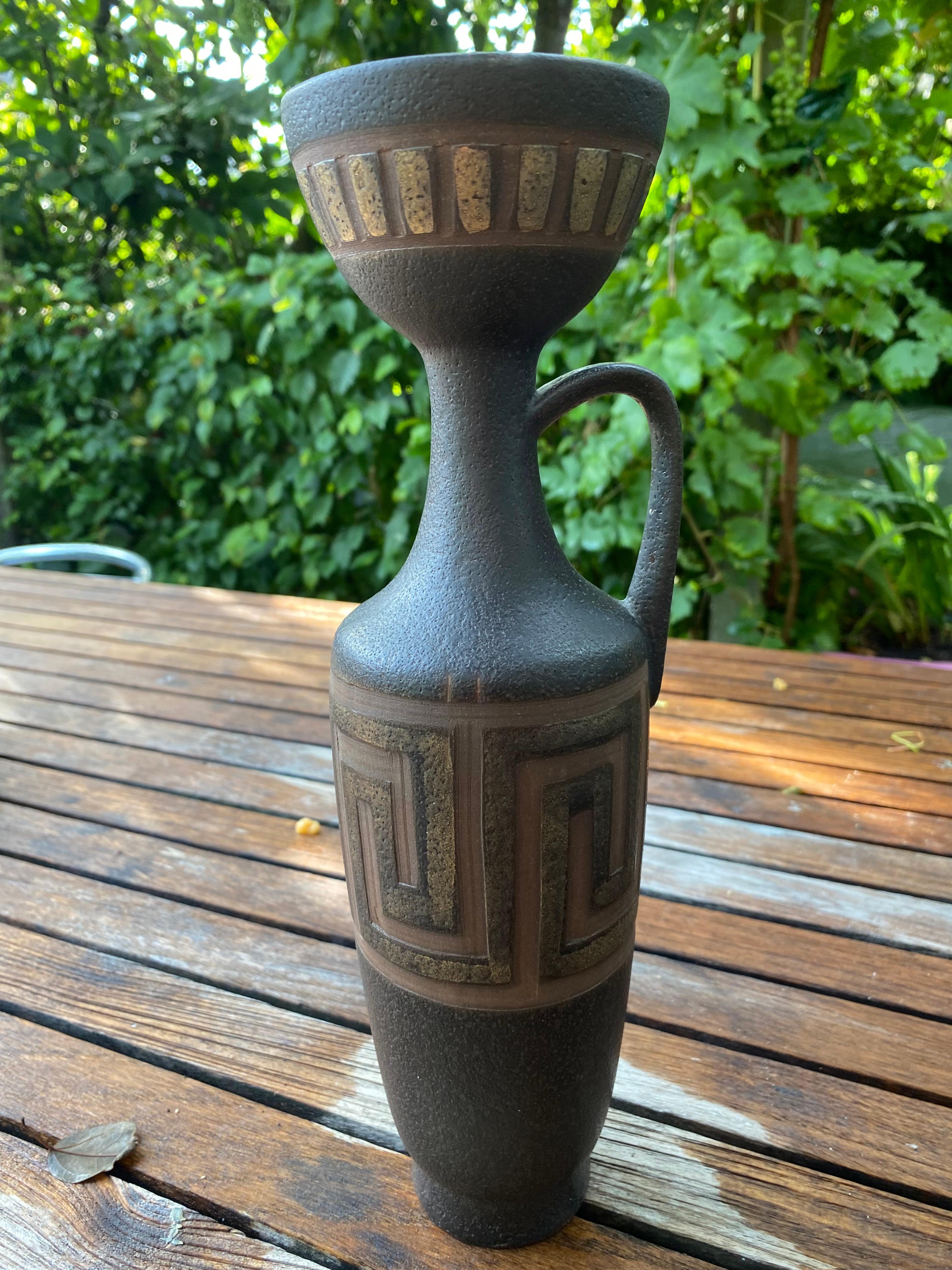 Hand-Painted Mid-Century Modern Vase ‘Aurelia’ by Ceramano Germany For Sale