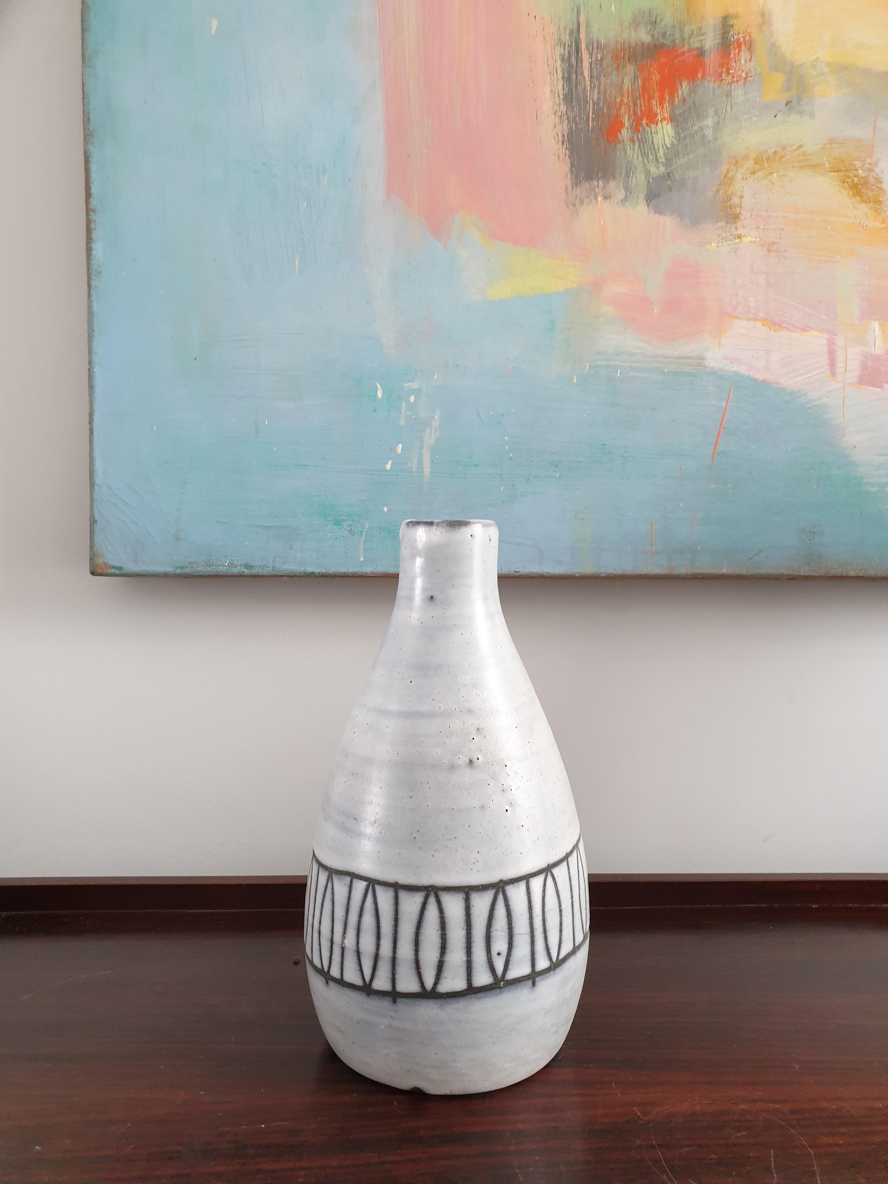 French Mid-Century Modern Vase by Atelier Dieulfit For Sale