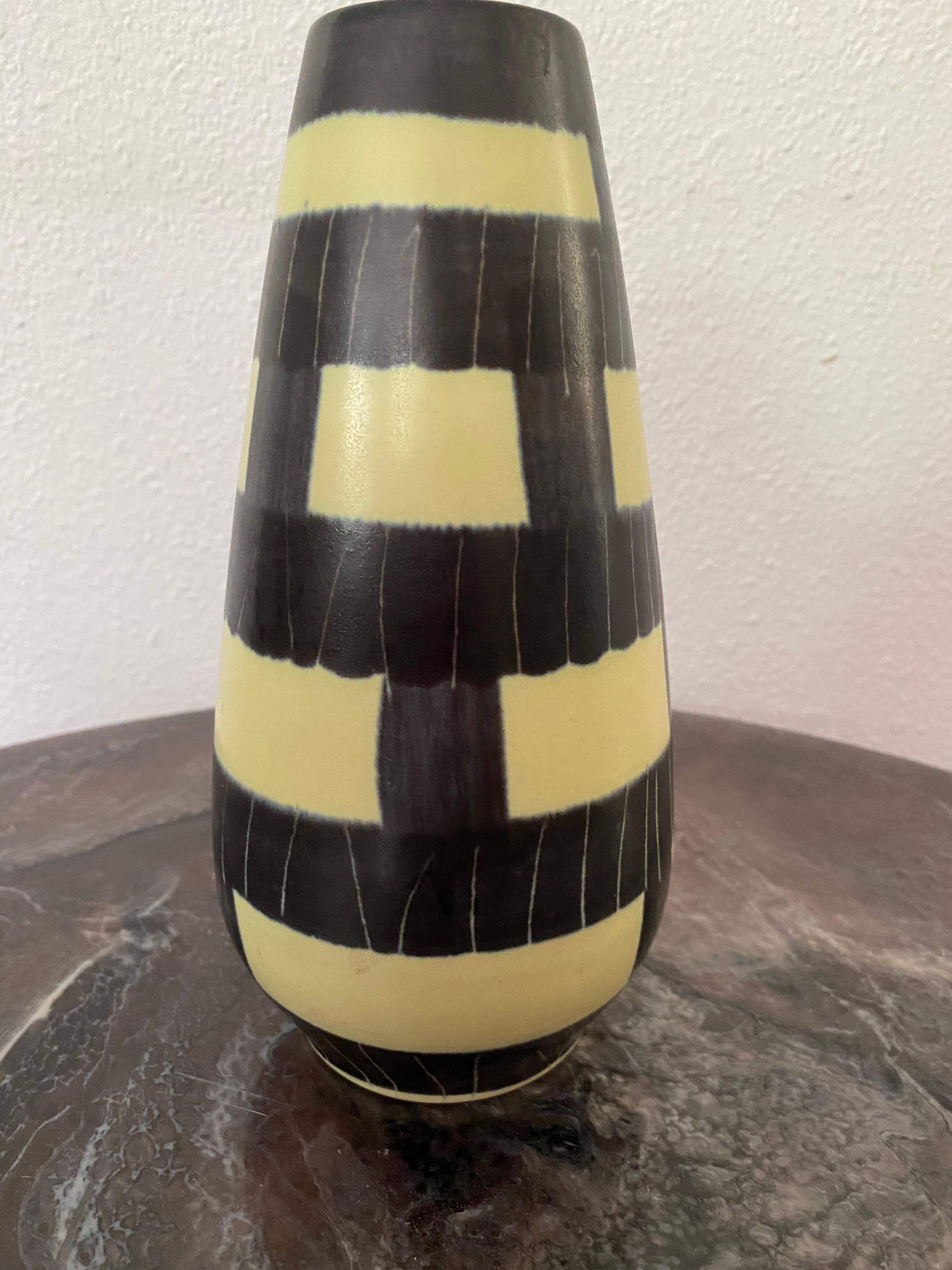Hand-Painted Mid-Century Modern Vase by Scheurich Keramik For Sale