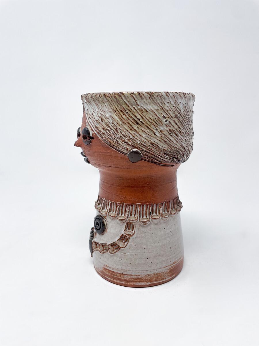 Ceramic Mid-Century Modern Vase by Thérèse Bataille for Dour Belgium For Sale