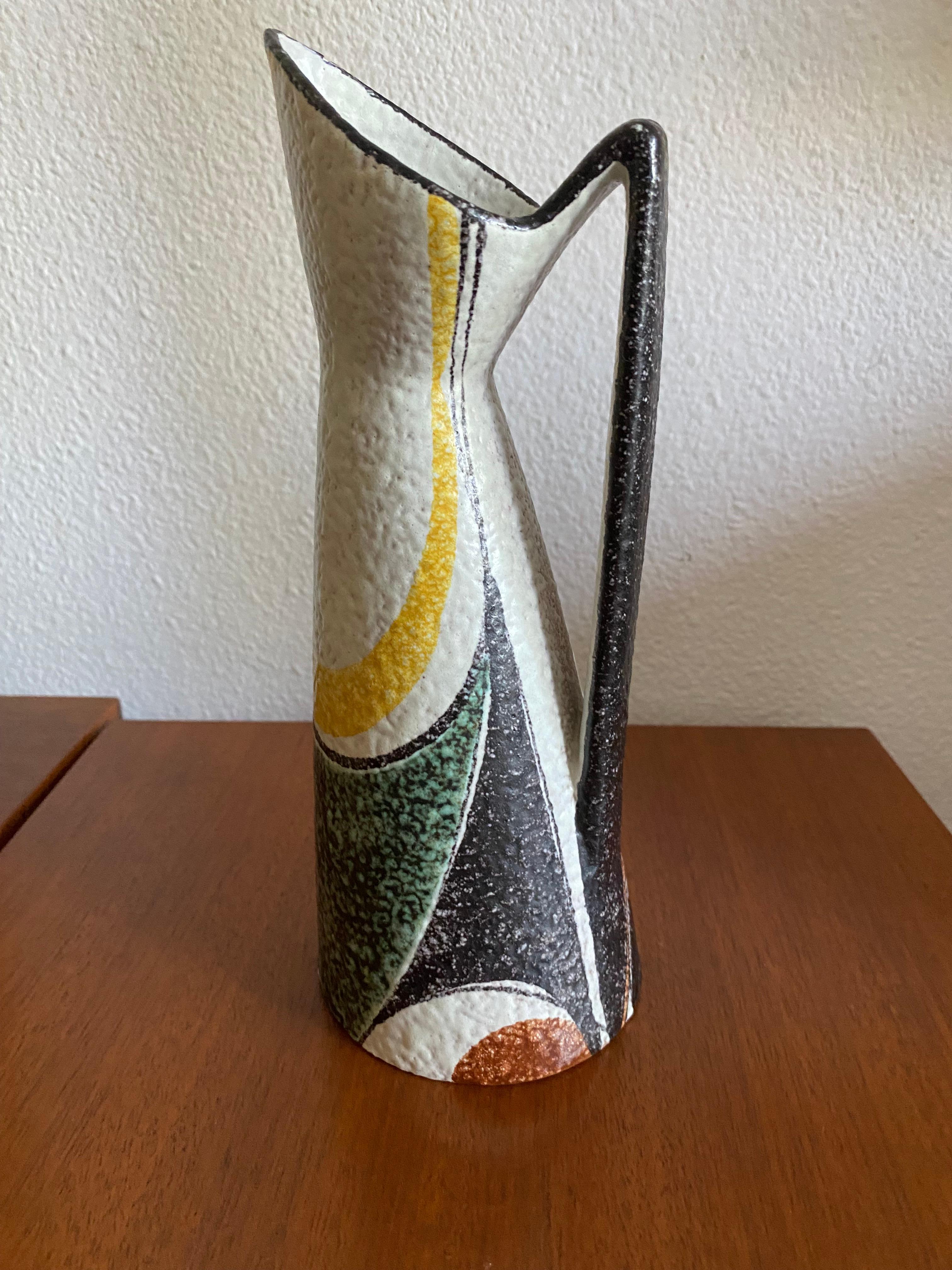 Moderne Vase aus der Mitte des Jahrhunderts Milano von Ruscha, Deutschland (Handbemalt) im Angebot