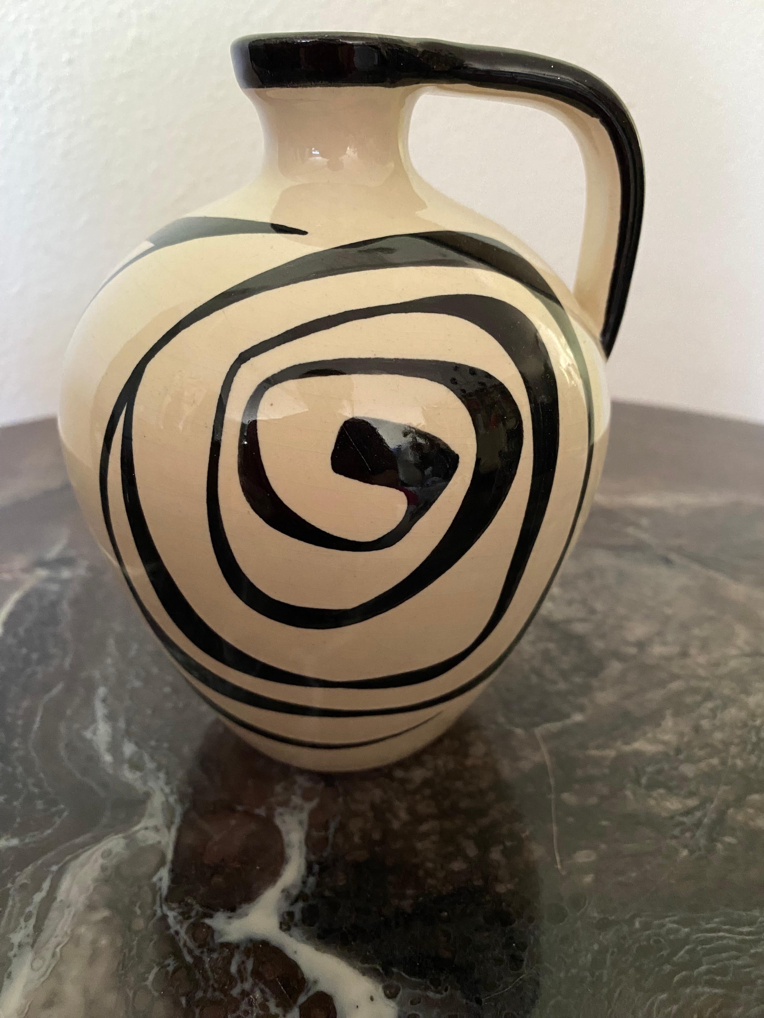 Hand-Painted Mid-Century Modern Vase  For Sale