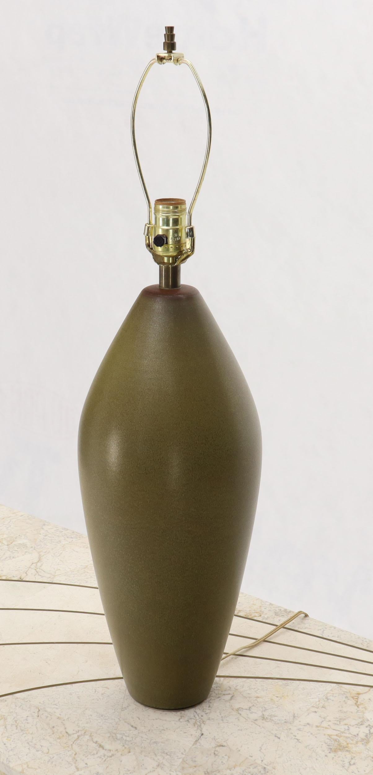 Mid-Century Modern ceramic fired pottery finish table lamp in style of design Technics.