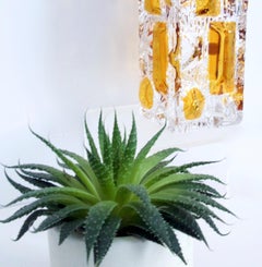 Mid-Century Modern Vase with Embedded Topaz Crystals, Walther Glass