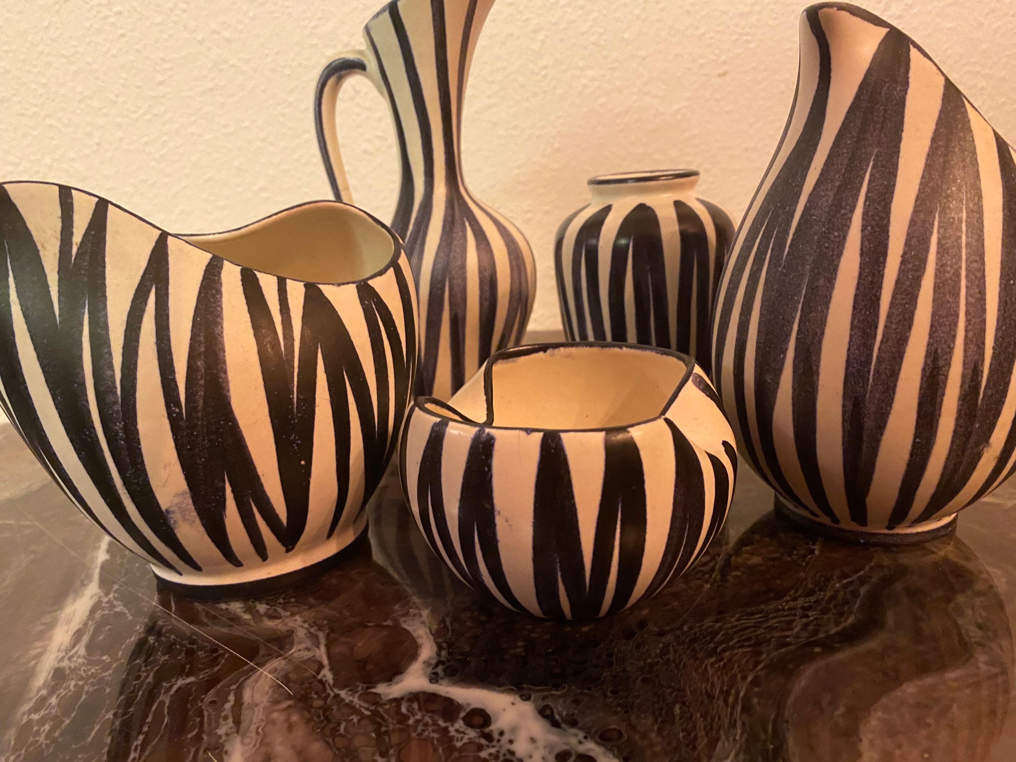 Mid-Century Modern Vases Germany set of 5 In Good Condition For Sale In Waddinxveen, ZH
