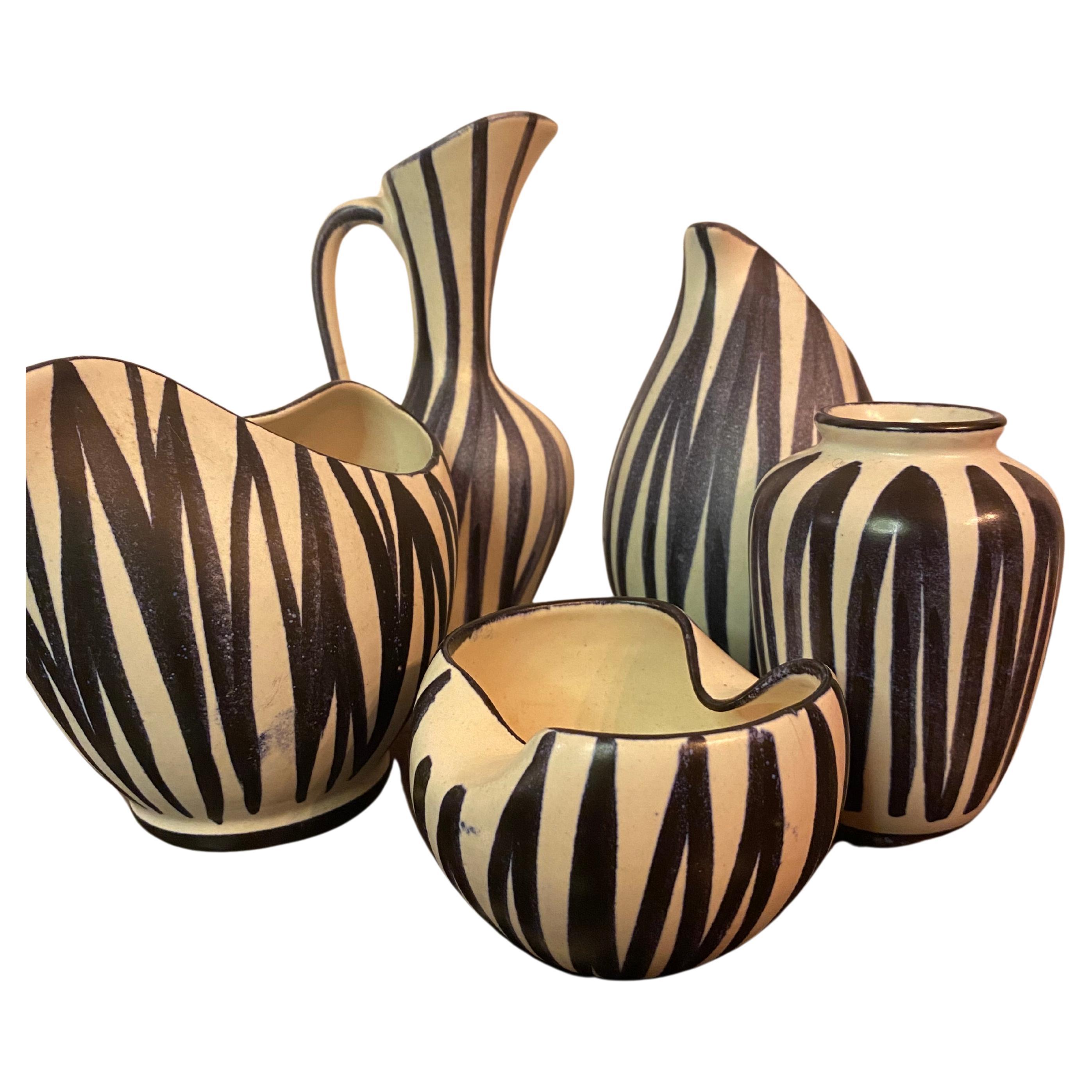 Mid-Century Modern Vases Germany set of 5 For Sale