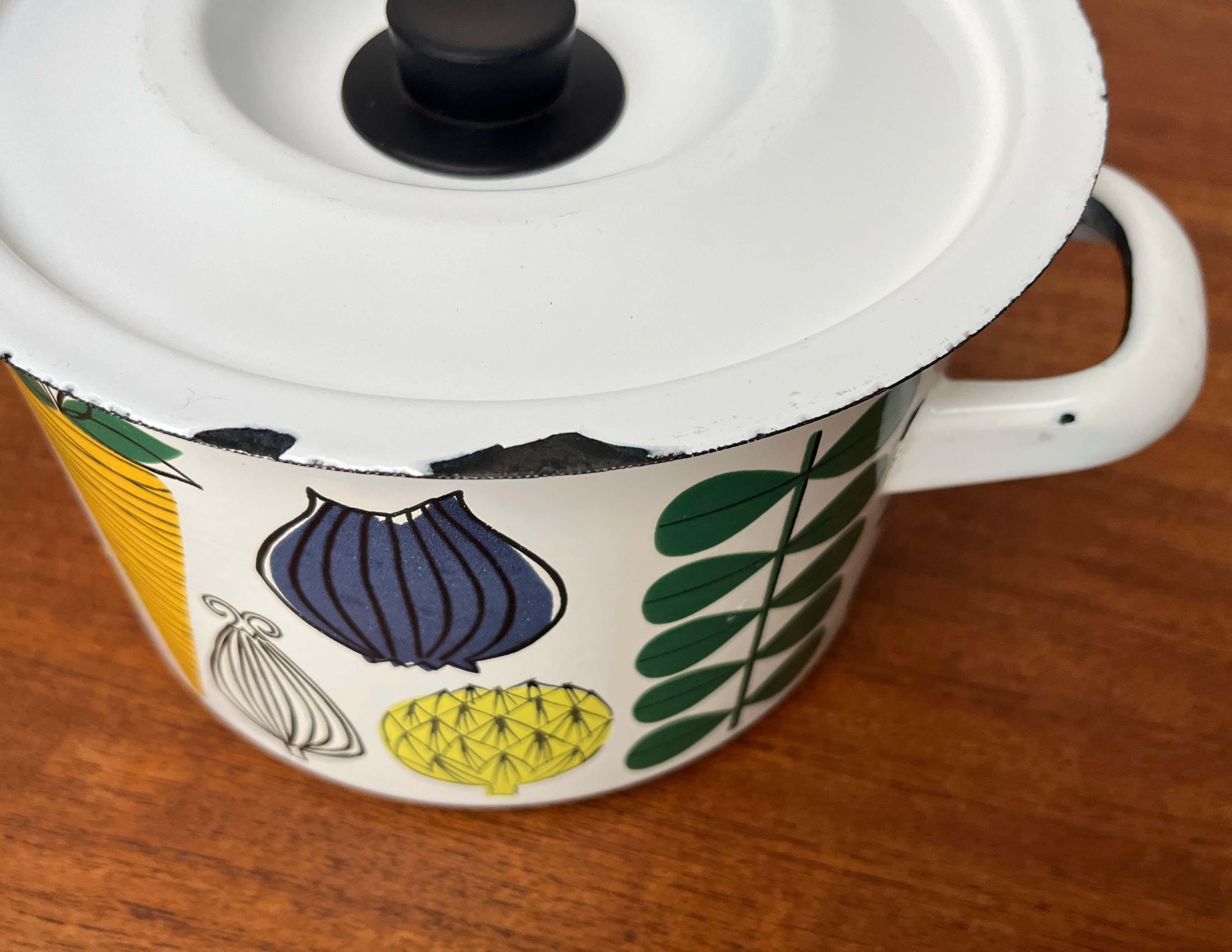 Mid-Century Modern Vegeta Series Enamel Pot Esteri Tomula, Finel, Finland, 1960s For Sale 10