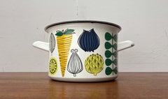 Pot en émail de la série Vegeta moderne du milieu du siècle Esteri Tomula, Finel, Finlande, années 1960