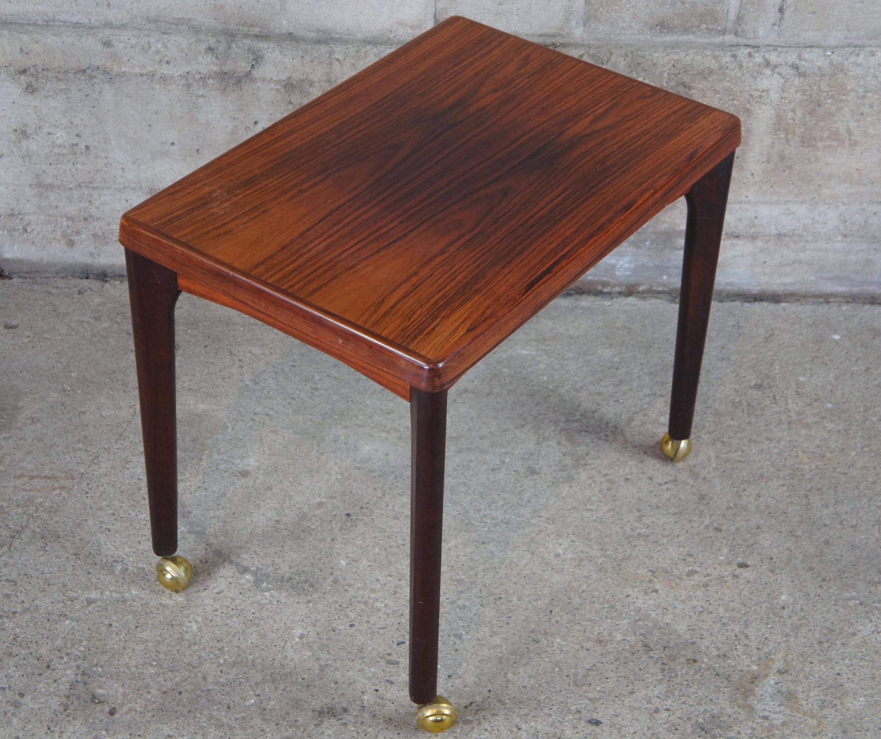Mid-Century Modern Vejle Stole Mobelfabrik Danish Denmark Rosewood Side Table For Sale 1