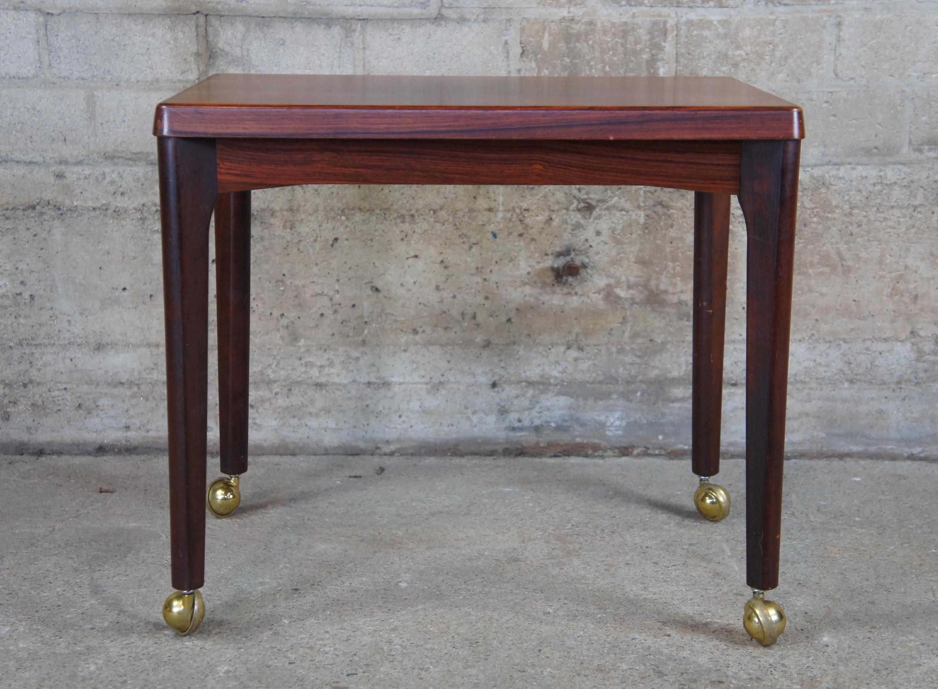 Mid-Century Modern Vejle Stole Mobelfabrik Danish Denmark Rosewood Side Table For Sale 2