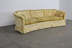 Mid-Century Modern Velvet Curved Sofa