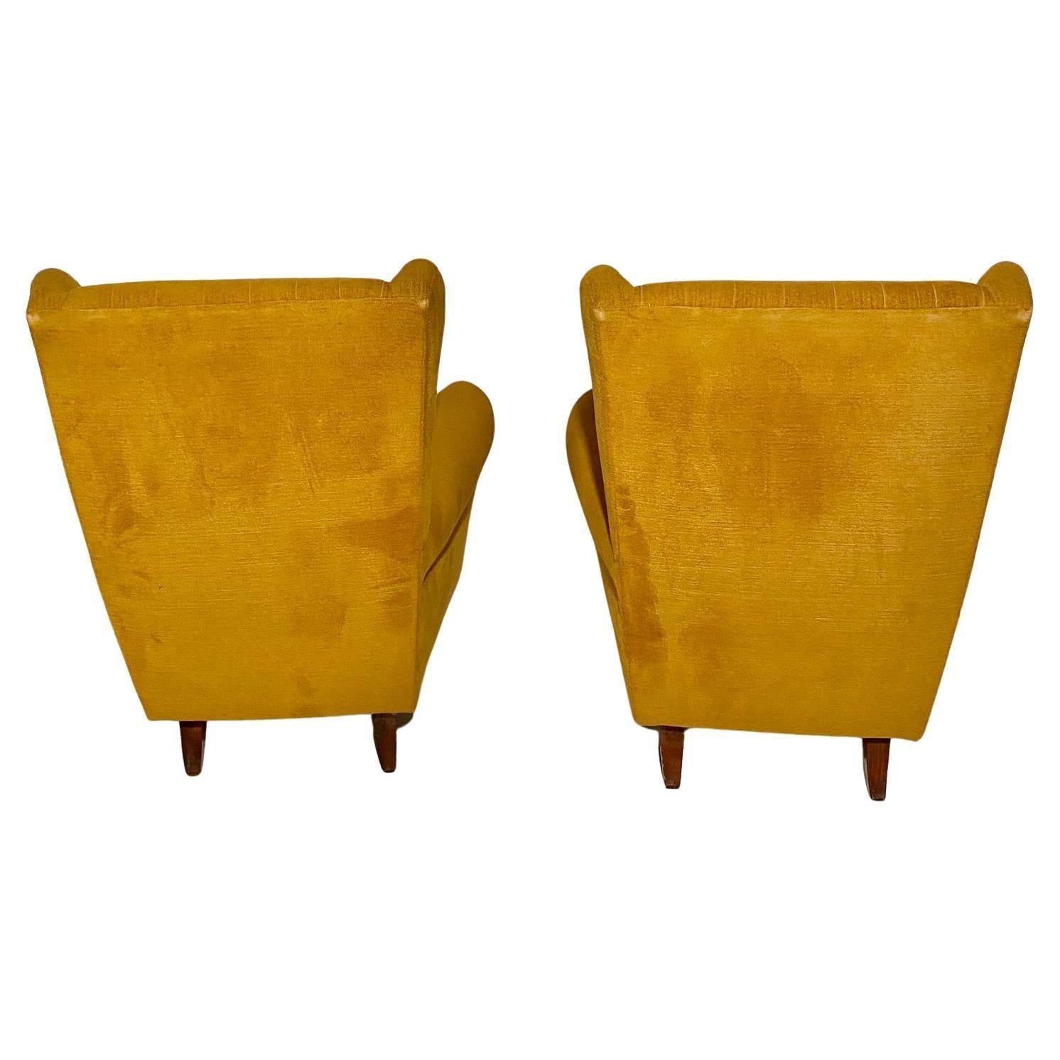 Mid Century Modern Velvet Living Room Set in the Style of Gio Ponti For Sale 3