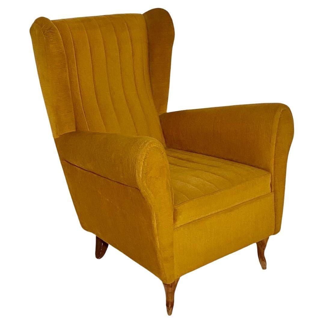 Mid Century Modern Velvet Living Room Set in the Style of Gio Ponti For Sale 4